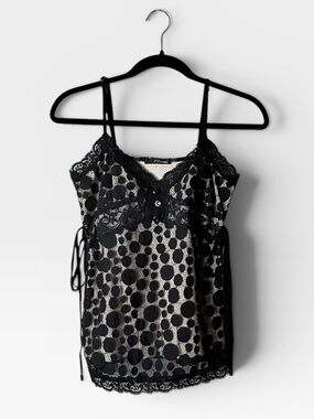 Jane Norman Vintage Tank Top Size 12 Y2K Lace Spaghettin Strap Summer (U)